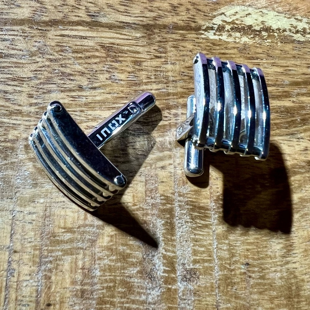 INOX polished steel bar cufflinks